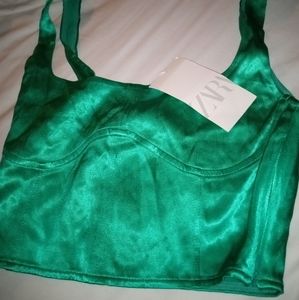 Zara silk short top